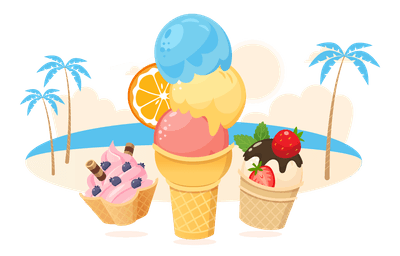 Kampagnenbild gratis Eis mit Strandhintergrund