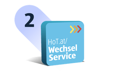 Schild mit Aufschrift HoT.at/wechselservice