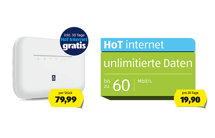 Beafon Router mit Abbildung HoT internet-Tarifsujet