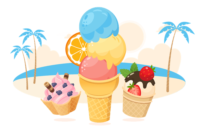 Kampagnenbild gratis Eis mit Strandhintergrund