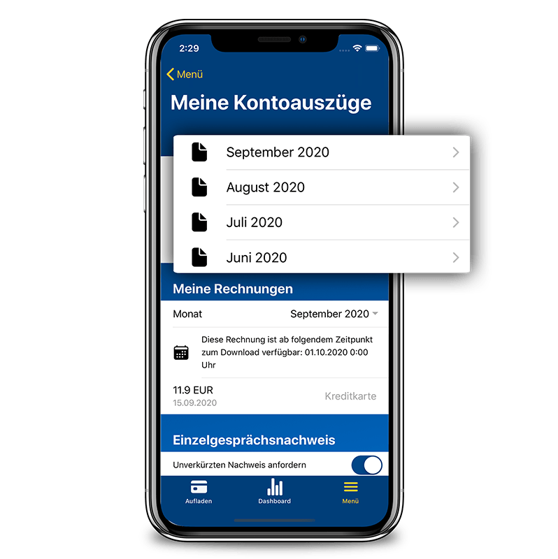 HoT App - Kontoauszüge Bild